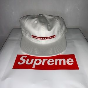 🚫SOLD🚫 Supreme Raised Logo 6-Panel Hat - White